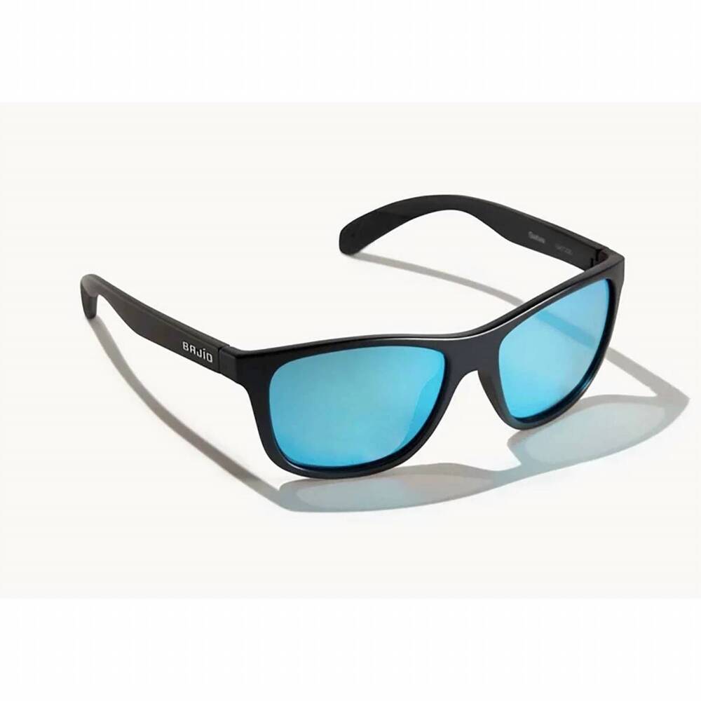 NEW BAJIO men's polarized sunglasses in matte black/blue mirror